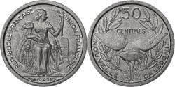 New Caledonia, 50 Centimes, 1949, Paris, Aluminum, , KM:1