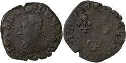 Principality of Dombes, Double Tournois, 1587, Trévoux, Bronze,