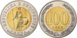Albania, 100 Lekë, 2000, Pessac, Bi-Metallic,