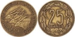 Coin, Central African States, 25 Francs, 1975, Paris,