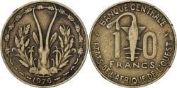 West African States, 10 Francs, 1976, Paris, Aluminum-Bronze, , KM:9