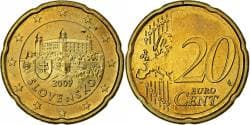 Slovakia, 20 Centimes, 2009, Kremnica, Nordic gold,