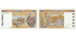 West African States, 1000 Francs, AU(50-53)