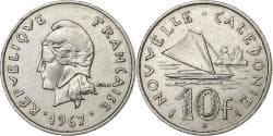 New Caledonia, 10 Francs, 1967, Paris, Chouette, Nickel, , Lecompte:86