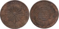 Uruguay, 2 Centesimos, 1869, Uruguay Mint, Bronze, , KM:12