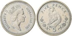 Gibraltar, Elizabeth II, 5 Pence, 1990, Copper-nickel, , KM:22.2