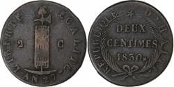 Haiti, 2 Centimes, AN 27 (1830), Copper, , KM:A22