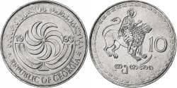 Georgia, 10 Thetri, 1993, Stainless Steel, , KM:79