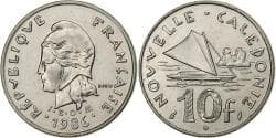 New Caledonia, 10 Francs, 1986, Paris, Nickel, , Lecompte:95, KM:11