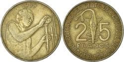 Coin, West African States, 25 Francs, 1999