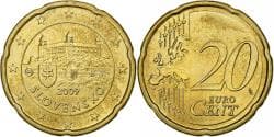 Slovakia, 20 Euro Cent, 2009, Kremnica, , Brass, KM:99