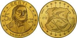 Estonia, 5 Euro, Fantasy euro patterns, Essai-Trial, Proof, 2004, Brass