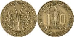 West African States, 10 Francs, 1977, Aluminum-Nickel-Bronze, , KM:1a