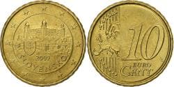 Slovakia, 10 Euro Cent, 2009, Kremnica, Nordic gold,