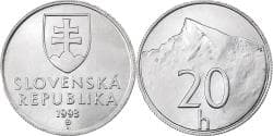 Slovakia, 20 Halierov, 1993, Aluminum, , KM:18