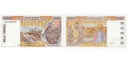 Ivory Coast, 1000 Francs, 1995, Consecutive Numbers, UNC(65-70)