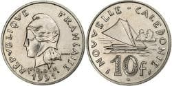 New Caledonia, 10 Francs, 1991, Paris, Nickel, , KM:11