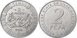 Central African States, 2 Francs, 2006, Paris, Stainless Steel, , KM:17