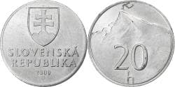 Slovakia, 20 Halierov, 2000, Kremnica, Aluminum, , KM:18