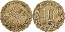 Central African States, 10 Francs, 1985, Paris, Aluminum-Bronze, , KM:9