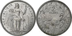 New Caledonia, 2 Francs, 1982, Paris, Aluminum, , KM:14