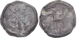 Coin, Suessiones, potin au rameau cheval a gauche, 60-50 BC, , Potin