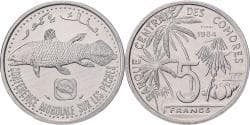 Comoros, 5 Francs, 1984, Paris, ESSAI, Aluminium, , KM:E9