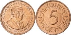 Mauritius, 5 Cents, 1994