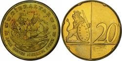 Gibraltar, 20 Euro Cent, Fantasy euro patterns, Essai-Trial, Proof, 2004, Brass