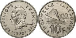 New Caledonia, 10 Francs, 1970, Paris, Nickel, , KM:5