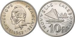 New Caledonia, 10 Francs, 1967, Paris, Proof, Nickel, , KM:5