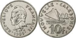 New Caledonia, 10 Francs, 1989, Paris, Nickel, , Lecompte:96, KM:11