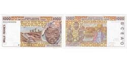 West African States, 1000 Francs, AU(55-58)