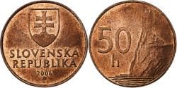 Slovakia, 50 Halierov, 2006, Copper Plated Steel, , KM:35