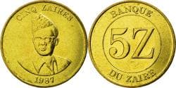 Coin, Zaire, 5 Zaïres, 1987, , Brass, KM:14