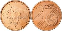 Slovakia, 2 Centimes, 2009, Kremnica, Copper Plated Steel,