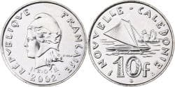 New Caledonia, 10 Francs, 2002, Paris, Nickel, , KM:11