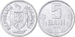 Moldova, 5 Bani, 1995, Aluminum, , KM:2