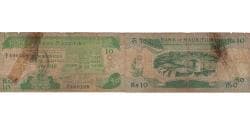 Banknote, Mauritius, 10 Rupees, KM:35a, G(4-6)