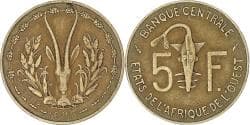 Coin, West African States, 5 Francs, 1985
