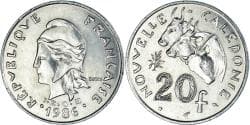 Coin, New Caledonia, 20 Francs, 1986