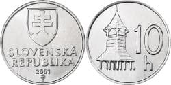 Slovakia, 10 Halierov, 2001, Aluminum, , KM:17