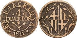 Principality of Catalonia, José I Bonaparte, 4 Quartos, 1811, Barcelona