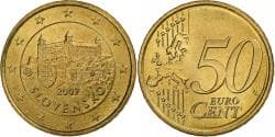 Slovakia, 50 Euro Cent, Bratislava Castle, 2009, golden, , Nordic gold