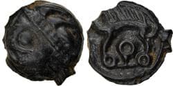 Coin, Leuci, Potin à la tête d'indien, , Potin, Delestrée:226