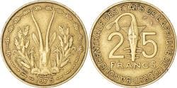 Coin, West African States, 25 Francs, 1975