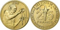 West African States, 25 Francs, 1980, Aluminum-Bronze, , KM:E9