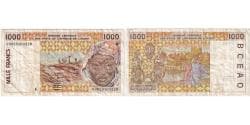 West African States, 1000 Francs, 2003, VF(30-35)