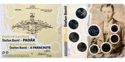 Slovakia, Coffret 1c. à 2€ + jeton, Štefan Banič, Parachute, 2018, BU