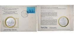 Suriname, Medal + stamp, International Society of Postmasters, 1977, Silver